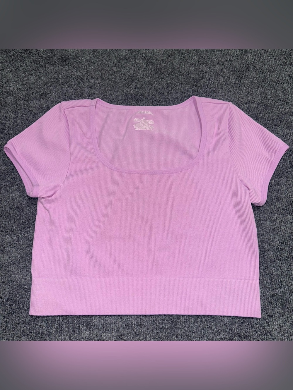 wild fable Lavender Ribbed Scoop Neck Crop Top